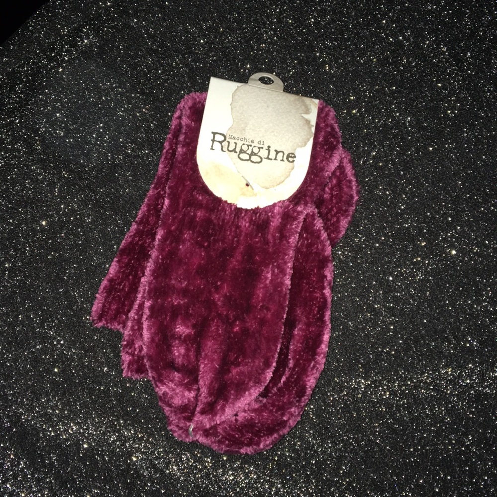 Red Wine Chenille Socks